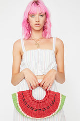 Boho Bag, Woven Rope Handbag, Alba Red Watermelon