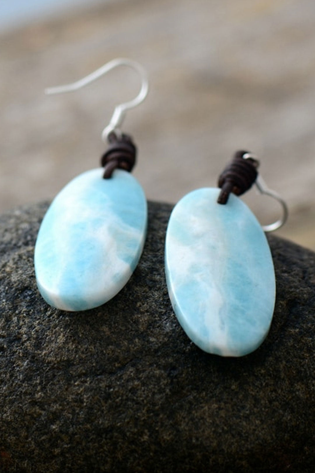 Boho Earrings, Dangle Earrings, Blue Stone