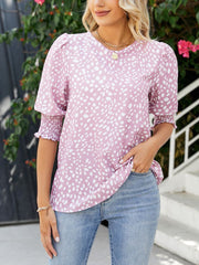 Women's T-Shirts Loose Printed Short Sleeve Chiffon Round Neck T-Shirt