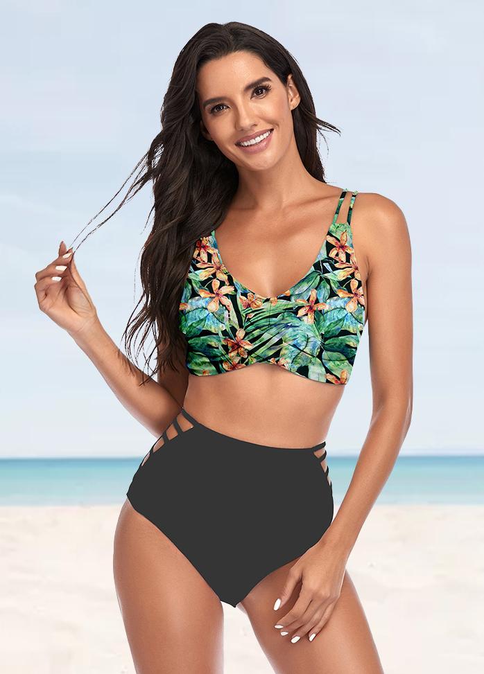 Double Straps Printed Bikini Set