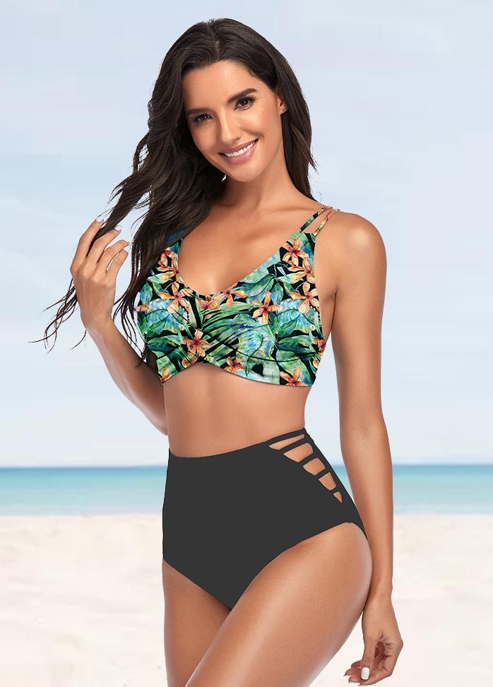 Double Straps Printed Bikini Set