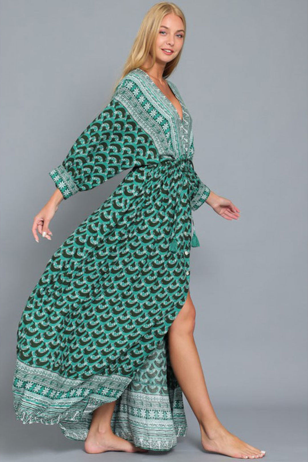 Maxi Dress, Boho Dress, Kimono Dress, Towards the Sun