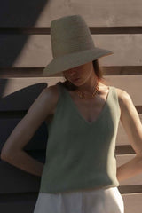 Boho Hat, Sun Straw Hat, Tall Crown Retro Hat,  Beige Emile