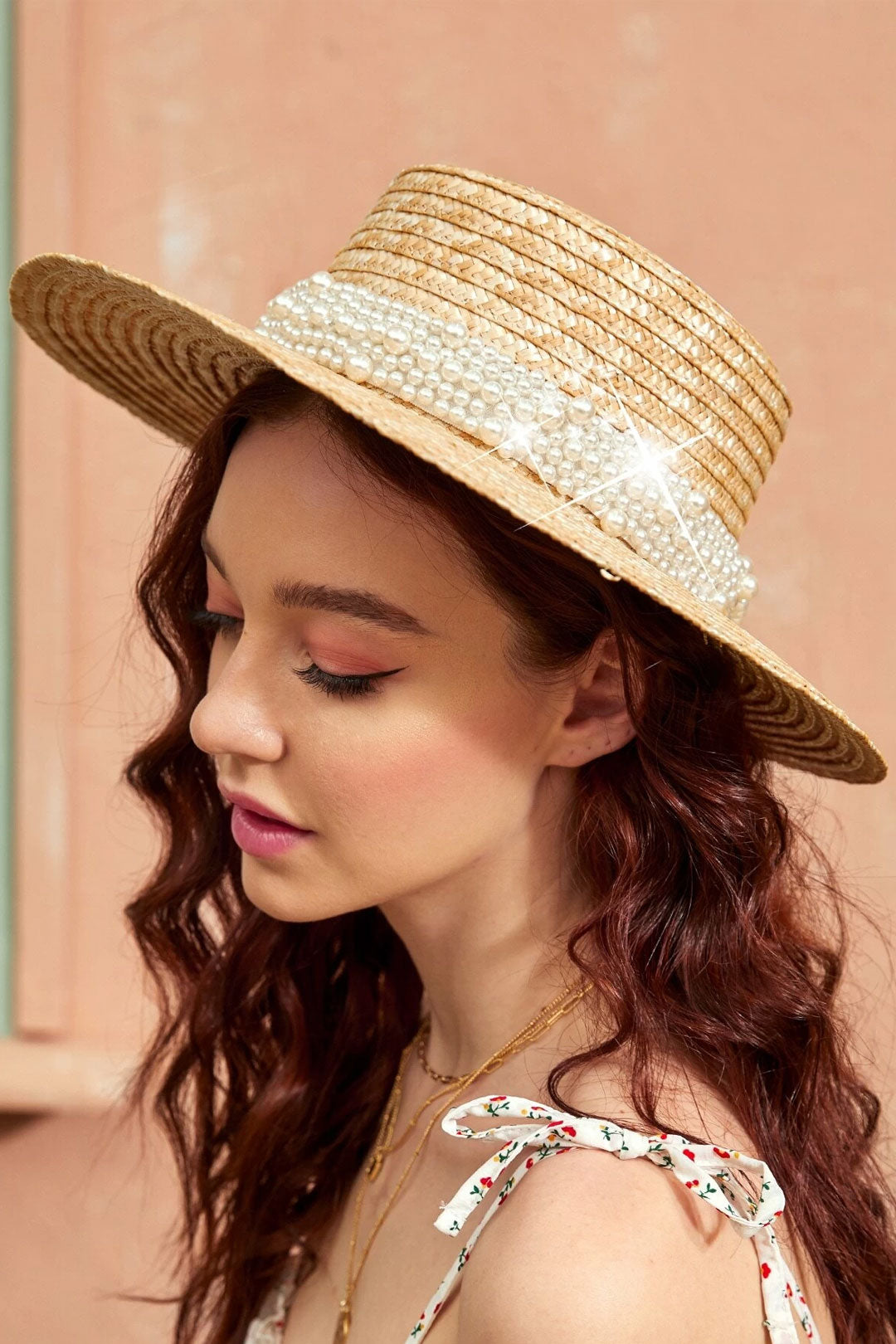 Boho Hat, Sun Beach Hat, Straw Bucket Hat, White Peal