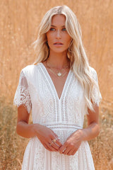 Maxi Dress - Boho Dress - Sundress - Lace Dress - White Altar
