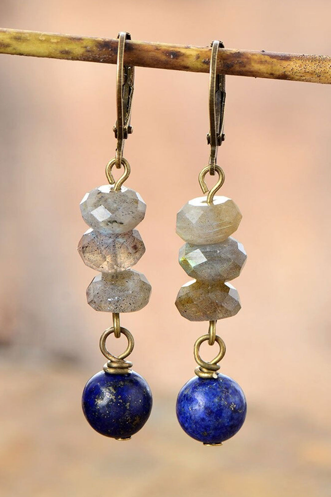 Boho Earrings, Dangle Earrings, Blue Amazonite
