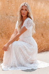 Maxi Dress - Boho Dress - Sundress - Lace Dress - White Altar