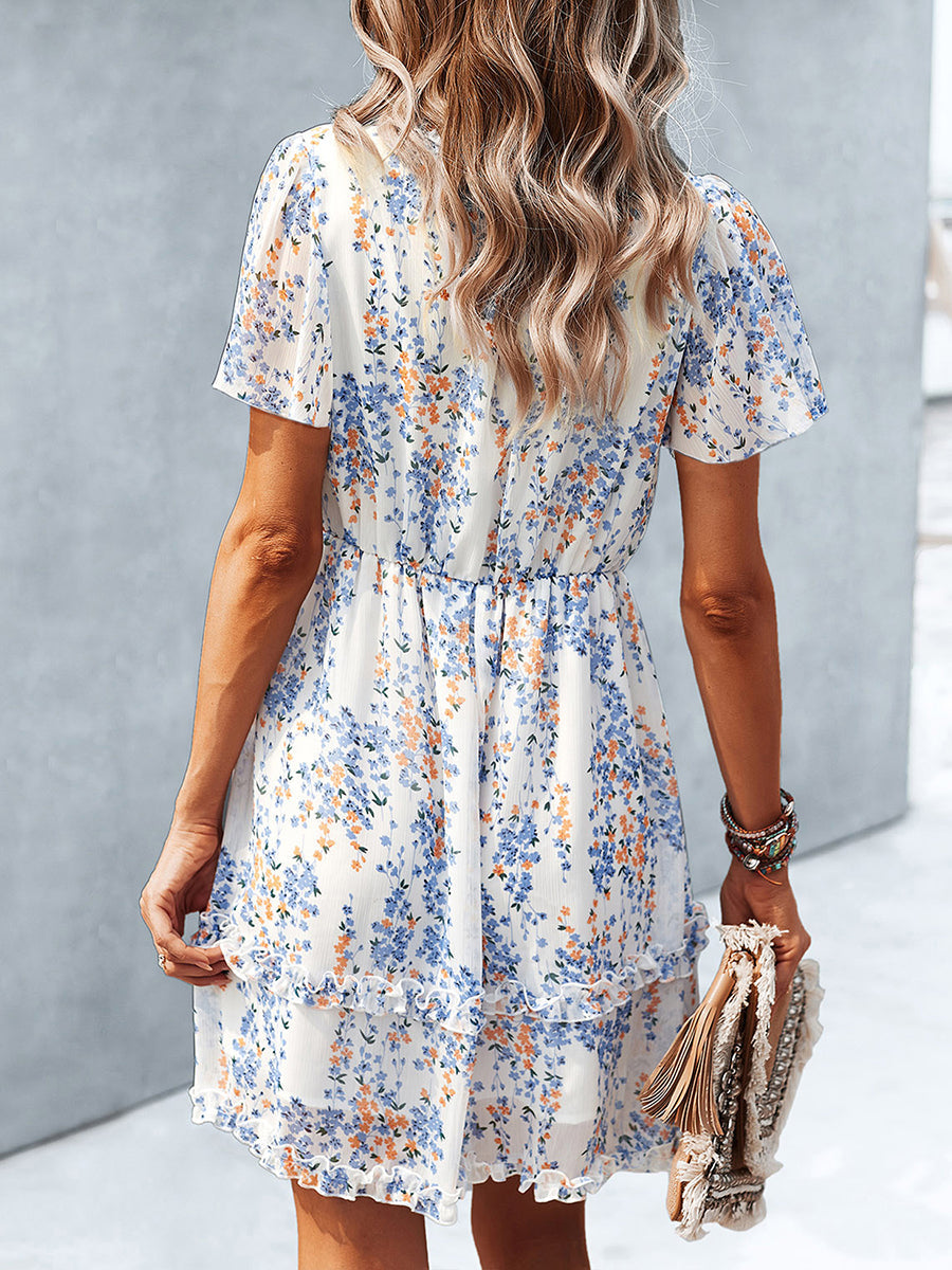 Women's Dresses Temperament Commuting Floral Sexy Mini Dress