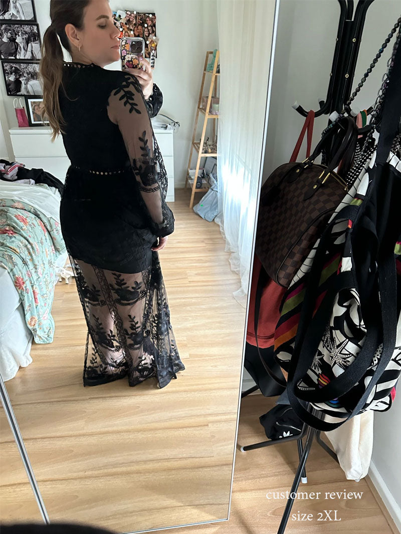 Maxi Dress - Boho Dress - Sundress - Lace Dress - Black Aitana