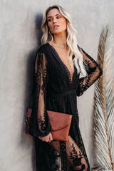 Maxi Dress - Boho Dress - Sundress - Lace Dress - Black Aitana
