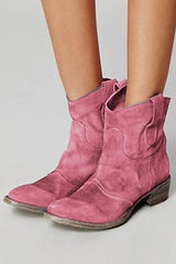 Low Heel Slip On Boots