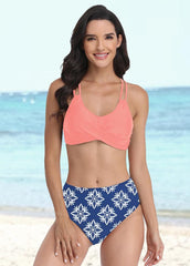 Double Straps Printed Bikini Set