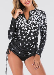 Drawstring Printed Swindress And Panty Set