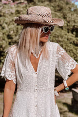 Maxi Dress - Boho Dress - Sundress - Lace Dress - White Carina