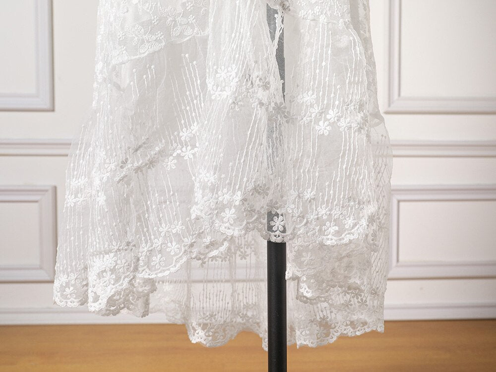 Maxi Dress - Boho Dress - Sundress - Lace Dress - White Carina