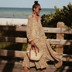 Toes in the Sand Floral Print Maxi Dress-