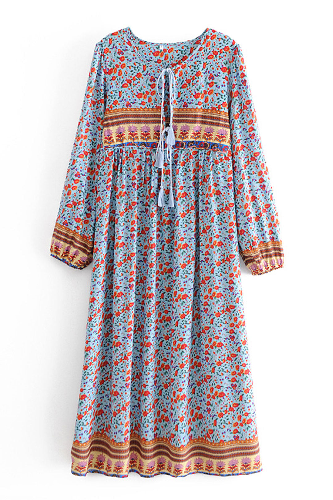 Gown Dress, Boho Maxi Dress, Loose Dress, Winter Gypso in Blue