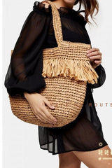 Boho Bag, Woven Straw Handbag, Savanna Tote