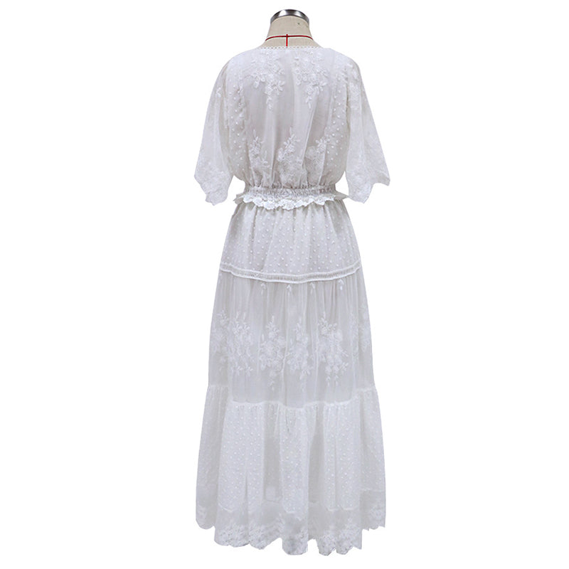 Maxi Dress - Boho Dress - Sundress - Lace Dress - White Celia