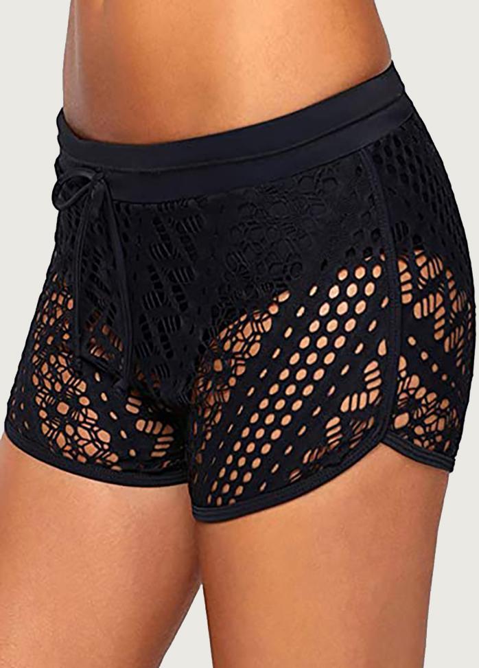 Lace Solid Color Swim Shorts