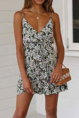 Boho Mini Dress  Sundress, Vintage Oroslavje in Moss Green