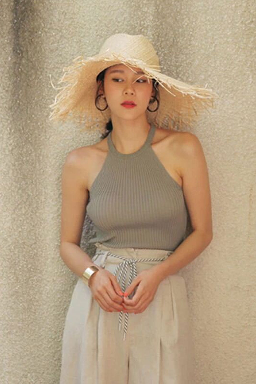 Boho Hat, Sun Hat, Beach Hat, Wide Brim Hat, Straw Hat, Beige Hawai