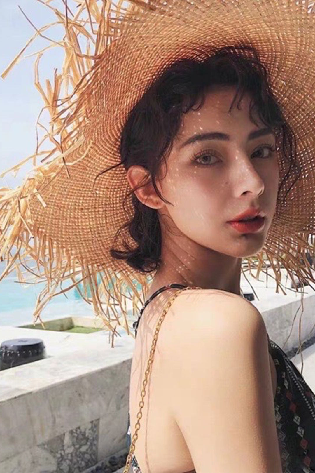 Boho Hat, Sun Hat, Beach Hat, Wide Brim Hat, Straw Hat, Beige Hawai