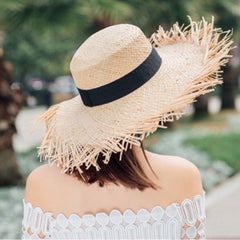 Boho Hat, Sun Hat, Beach Hat, Wide Brim Hat, Straw Hat, Beige Hawai