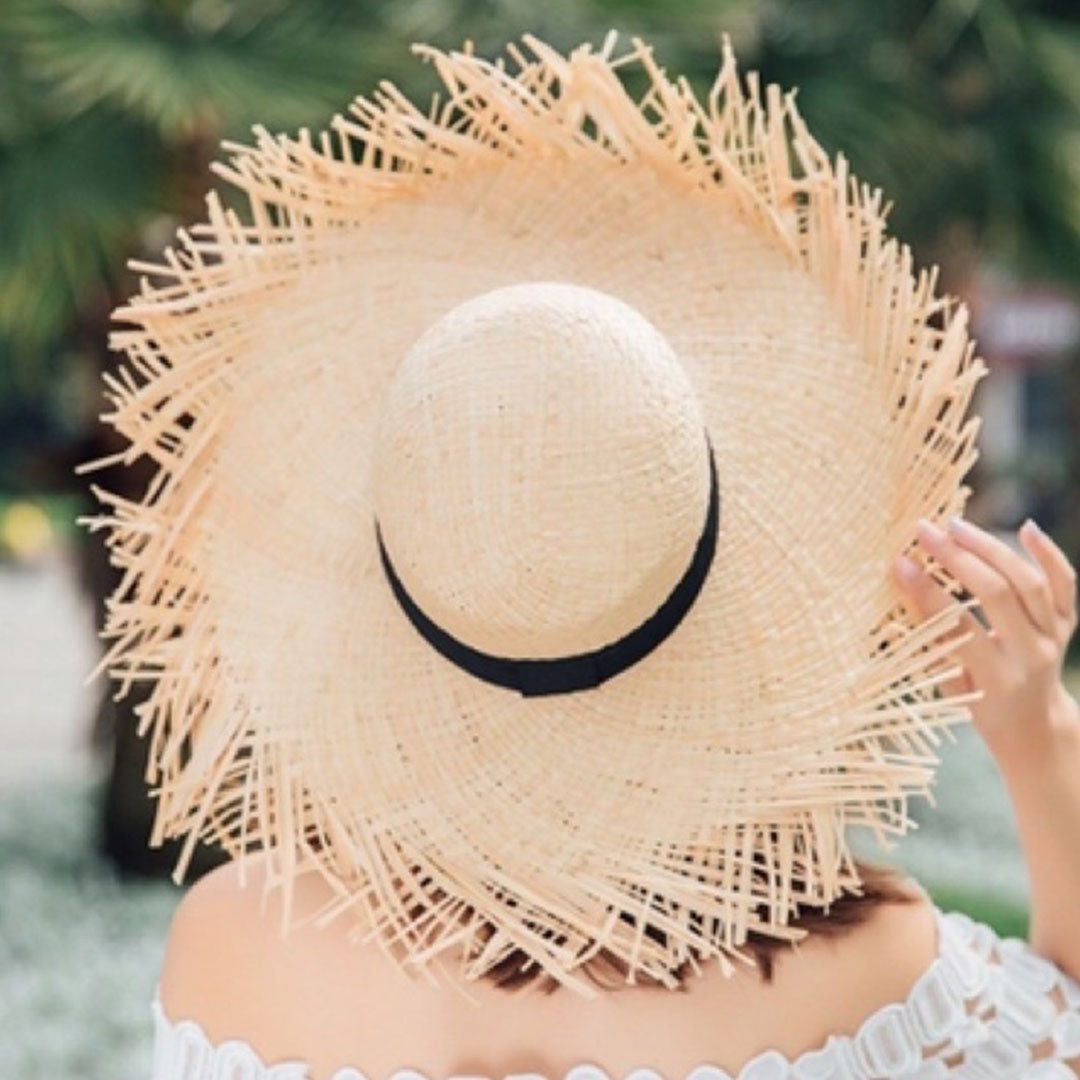 Boho Hat, Sun Hat, Beach Hat, Wide Brim Hat, Straw Hat, Beige Hawai