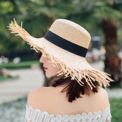 Boho Hat, Sun Hat, Beach Hat, Wide Brim Hat, Straw Hat, Beige Hawai