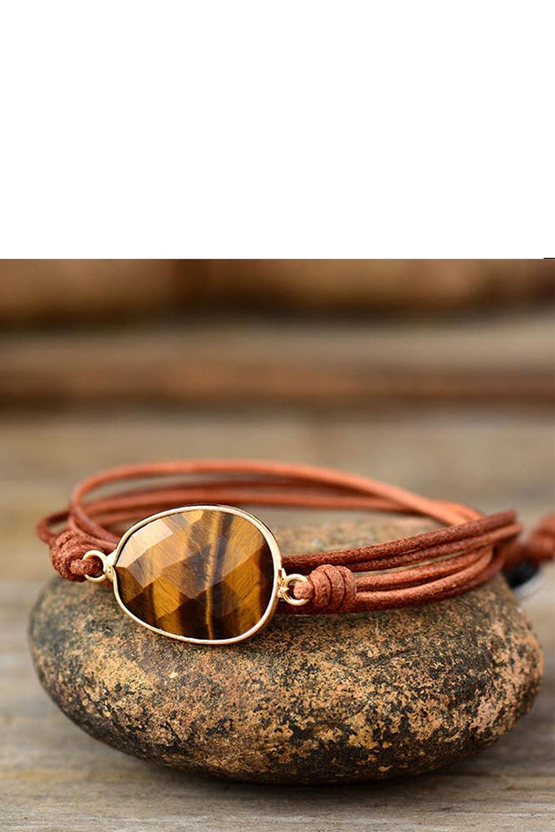 Boho Bracelet, Rope Wrap Bracelet, Tiger Eye Punk