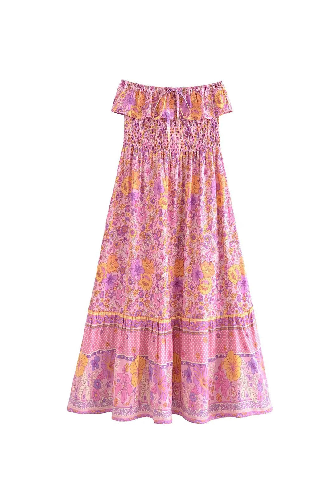 Boho Dress - Sundress - Smocked Dress Scilla Primrose in Pink and Blue