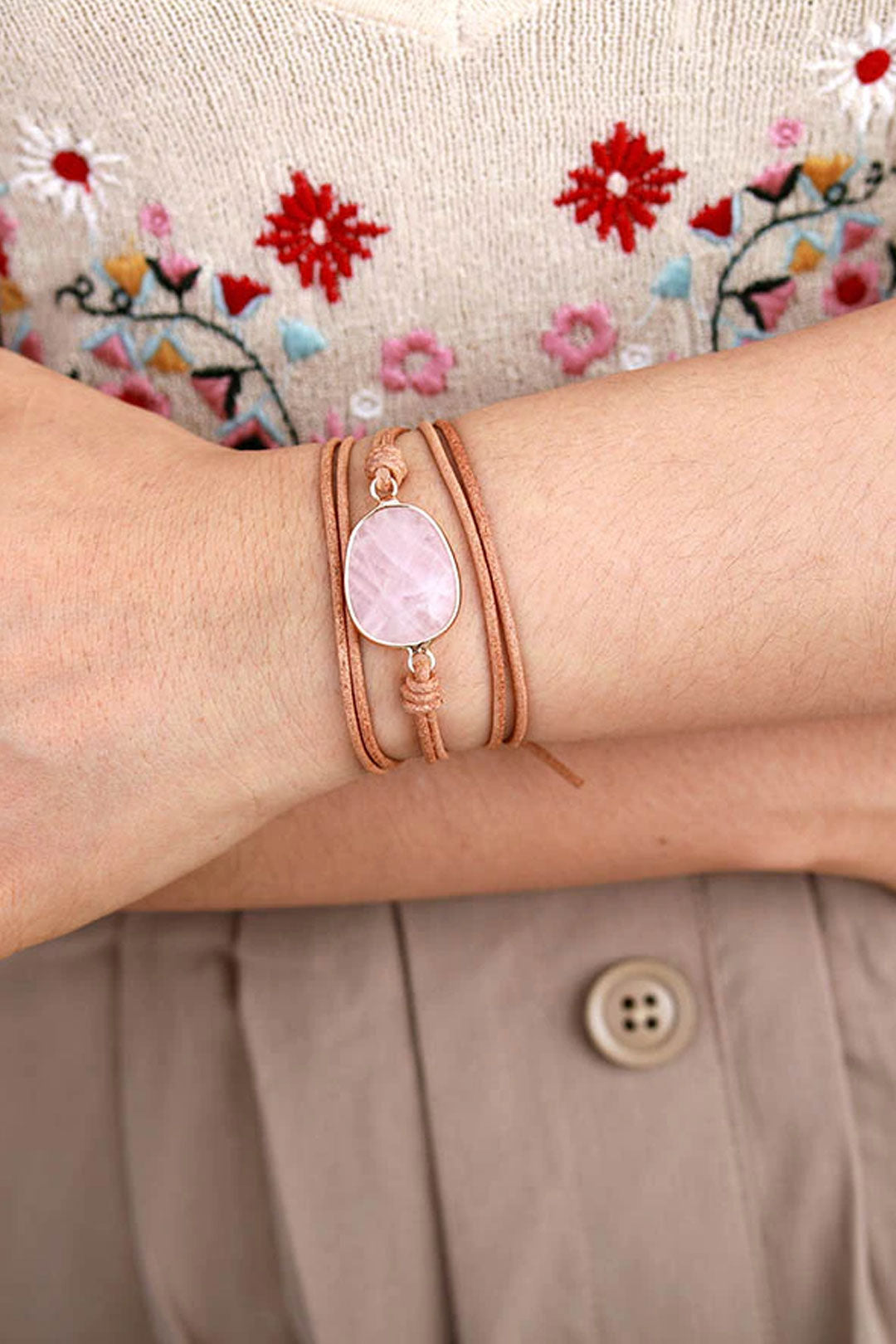 Boho Bracelet, Rope Wrap Bracelet, Blue Amazonite