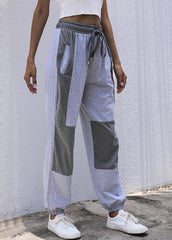 High Waist Casual Patchwork Pant
