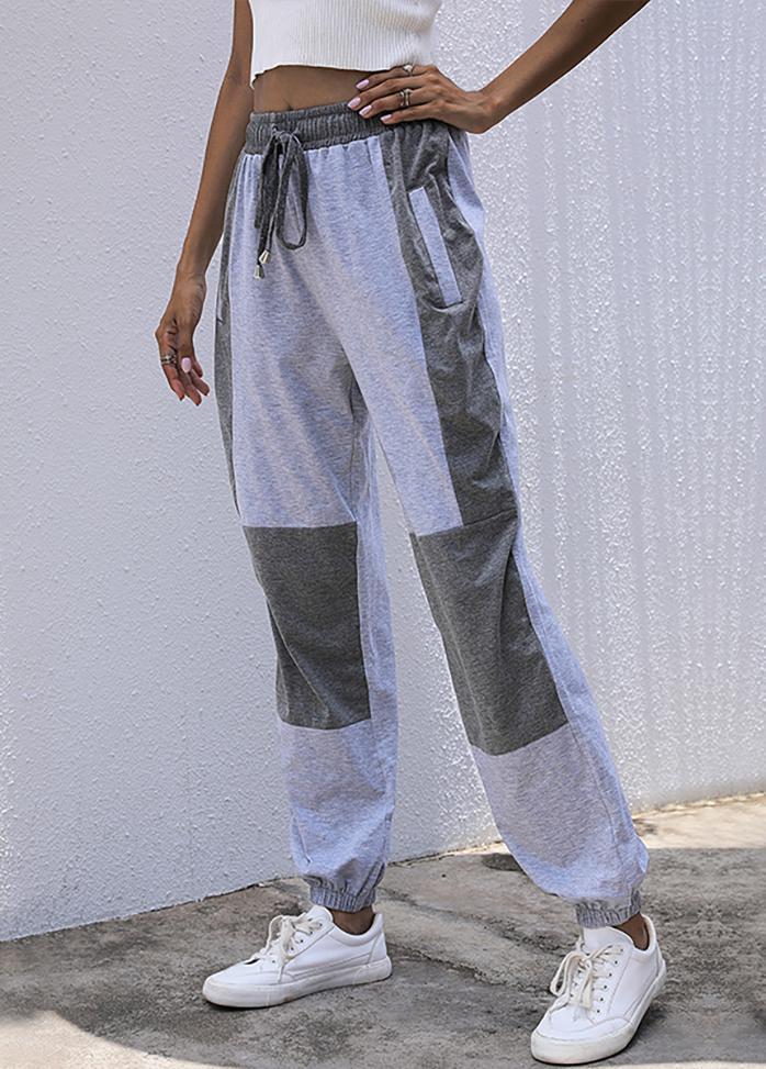 High Waist Casual Patchwork Pant