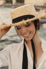 Boho Hat, Sun Hat, Beach Hat, Raffia Hat, Beige Holiday