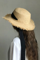 Boho Hat, Sun Hat, Beach Hat, Raffia Hat, Beige Holiday