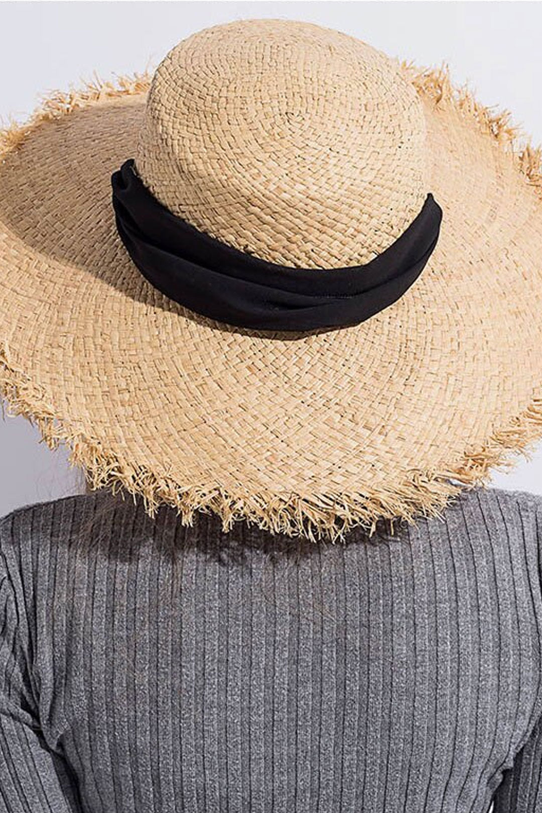 Boho Hat, Sun Hat, Beach Hat, Wide Brim Hat, Straw Hat, Sofia Black Ribbon