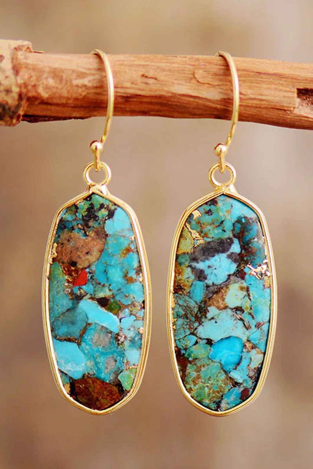 Boho Earrings, Dangle Earrings,  Arial Turquoises Dangle Earring