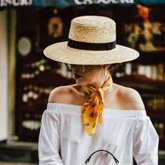 Boho Hat, Sun Beach Hat, Straw Bucket Hat, Claire with Black Bow
