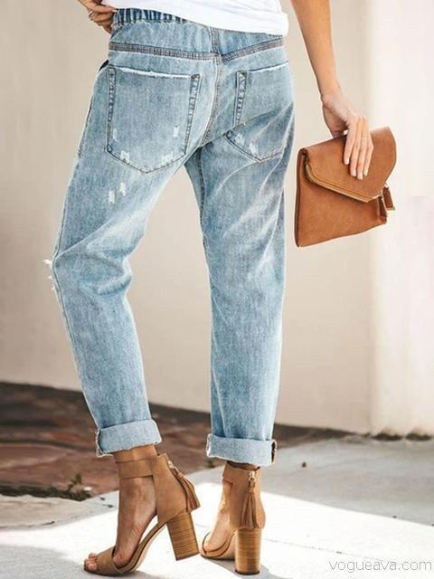 Drawstring Straight Cut Jeans