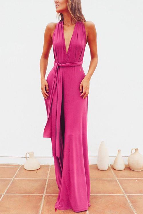 Cross Sleeveless Jumpsuit