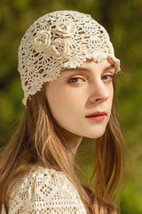 Boho Hat, Crochet Bucket Hat, Emmie Flower in Black, White, Yellow and Beige