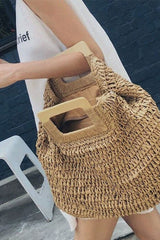 Boho Bag, Woven Straw Handbag, Love Sac