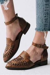Woven Hollow Pointed Flats