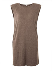 Sleeveless Mini Tank T Shirt Dress with Pockets