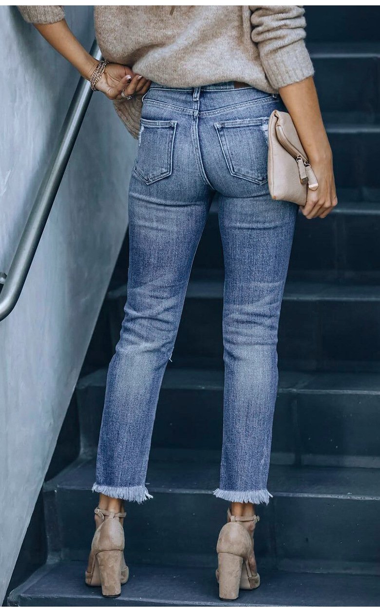 Denim Ripped Casual Jean Pant
