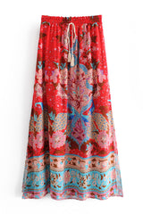 Boho Skirt, Hippie Skirts, Maxi Skirt, Heart Chakra in Esme Red