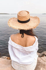 Boho Hat, Sun Hat, Beach Hat, Wide Brim Hat , Straw Hat, Black Bow
