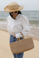 Boho Bag, Woven Straw Basket Bag, Sunday Market